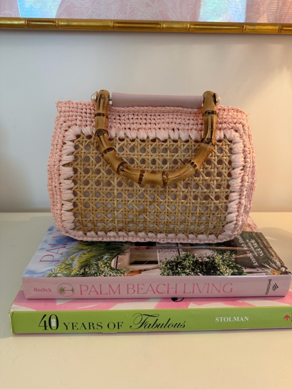 BTB Elodie Rattan handbag with bamboo handle - Picture 6 of 10